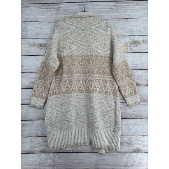 Joie Open Front Southwest Duster Cardigan Sweater Womens Large Cream Beige - Picture 2 of 12
